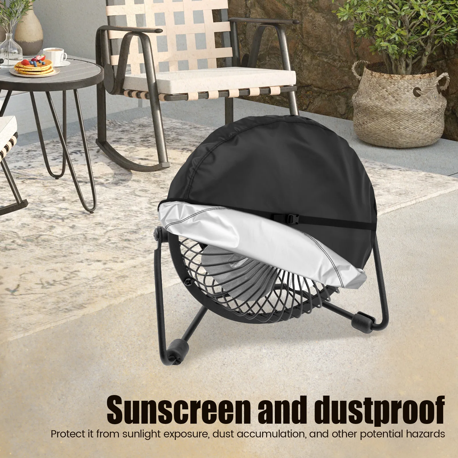 Fan Protection Cover Oxford Cloth Waterproof Dustproof Fan Cover with Storage Bag Outdoor UV Protection Industrial Fan Cover