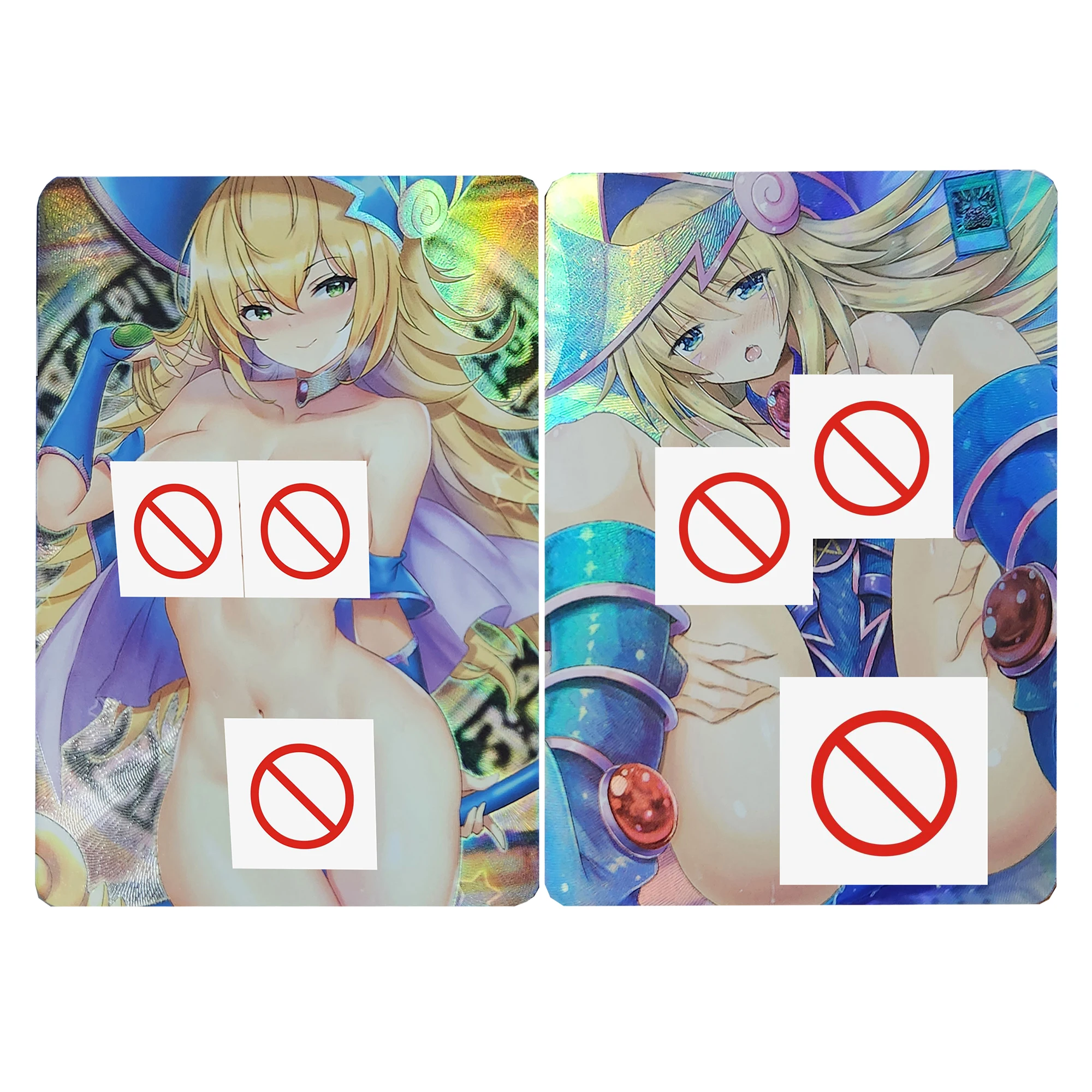 

2Pcs/set Diy Self Yu-Gi-Oh! Dark Magician Girl Chest Kawaii Collection Card Color Flash Classic Game Anime Cards Gift Toys