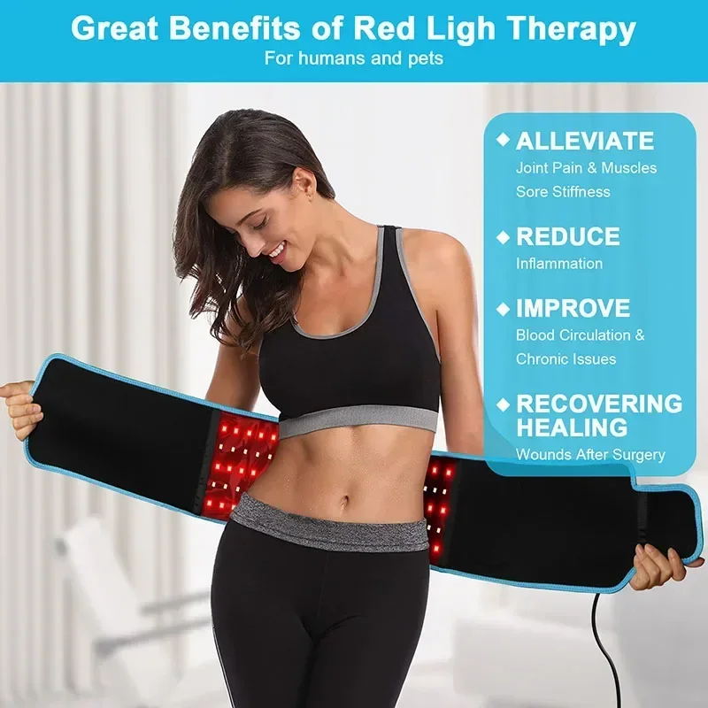 Infrared Light Therapy Belt 850nm 660nm Red Lamp Therapy LED For Back Pain Relief Burn Fat Slimming Waist RED Light Wrap Belt