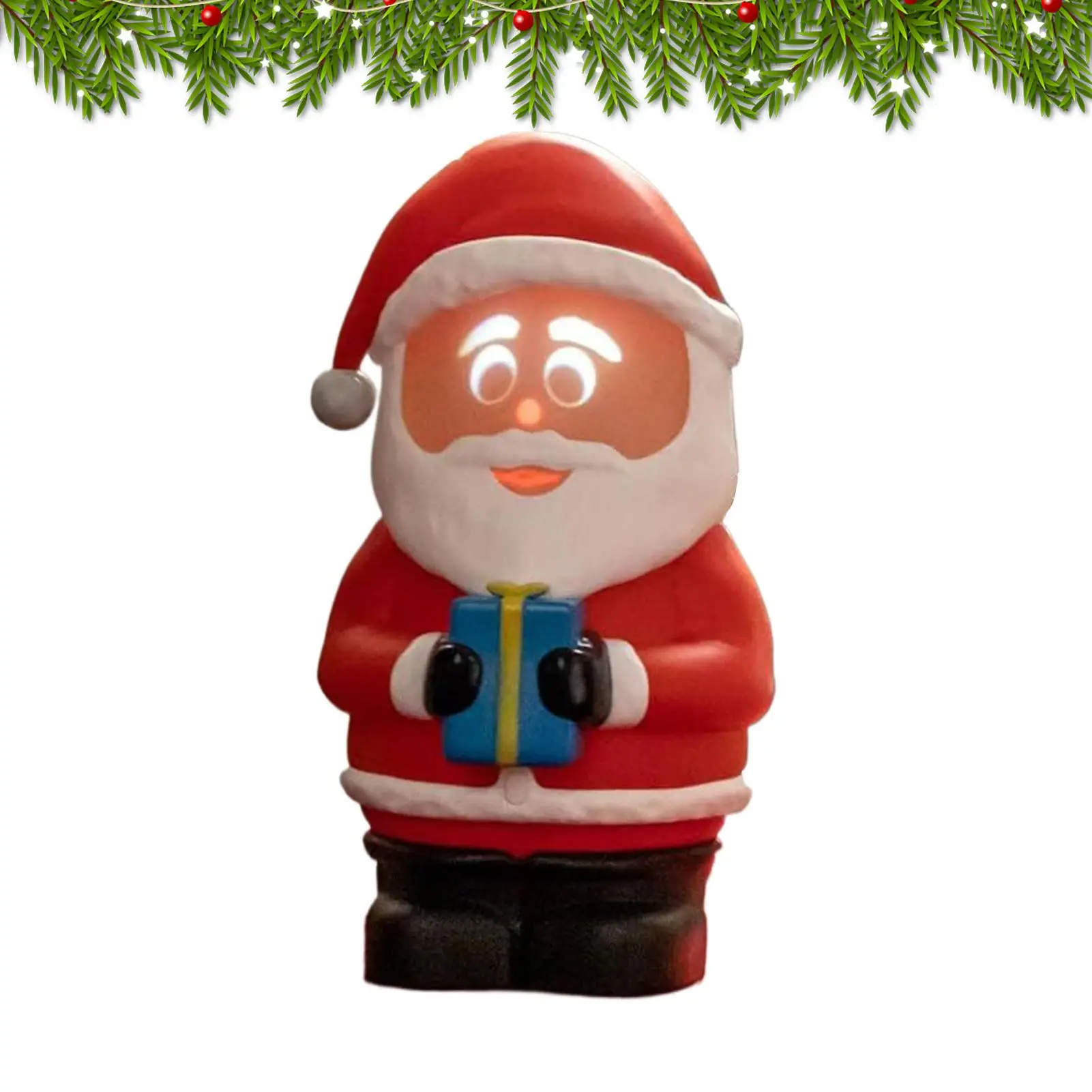 Snowman Christmas Decoration Glow Winking Santa Claus Statues Resin Singing Interactive Christmas Toys for Home Bedroom Decor