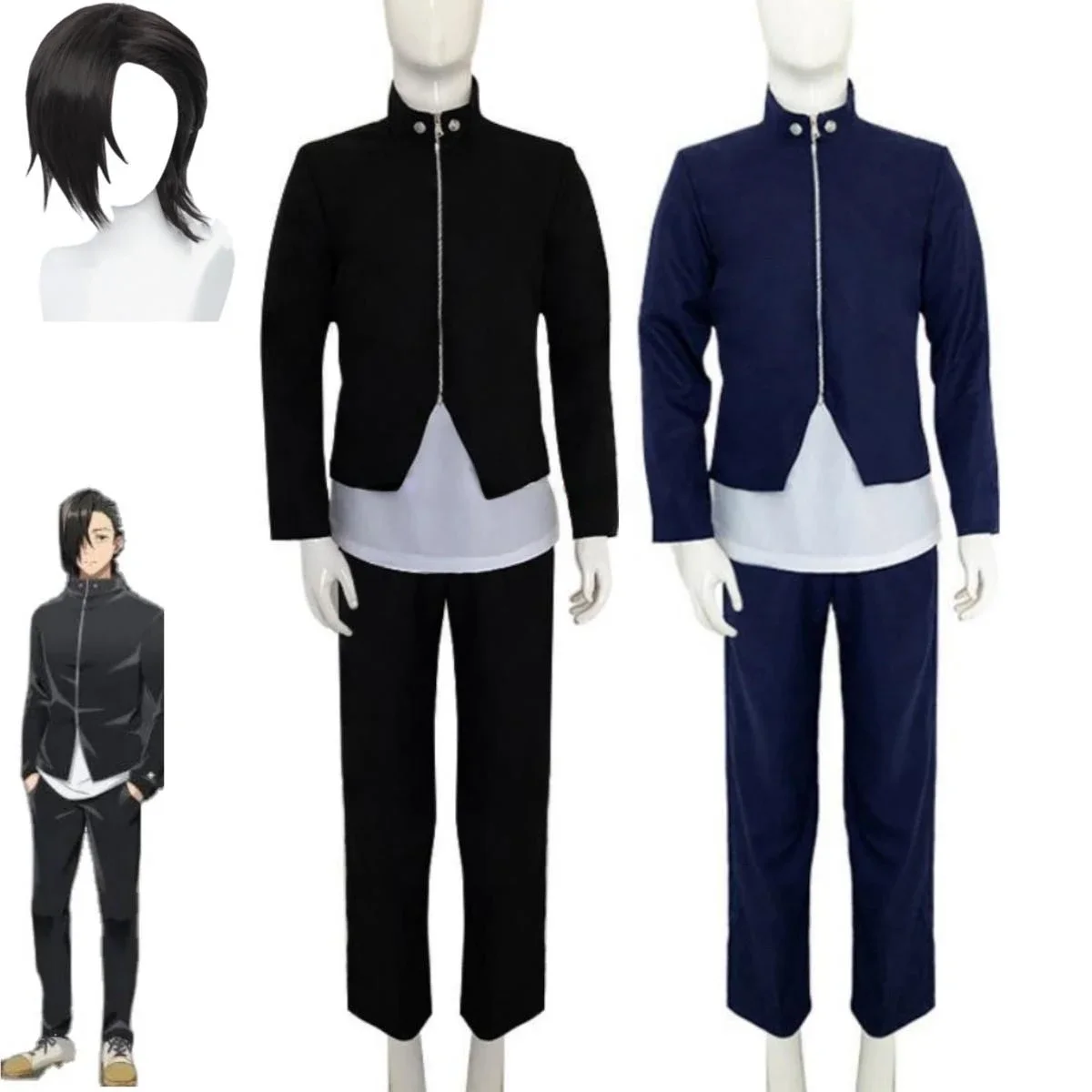 

Anime Jujutsu Kaisen Yoshino Junpei Cosplay Costume Wig Long Sleeved Stand Collar Coat Uniform Man Halloween Carnival Suit