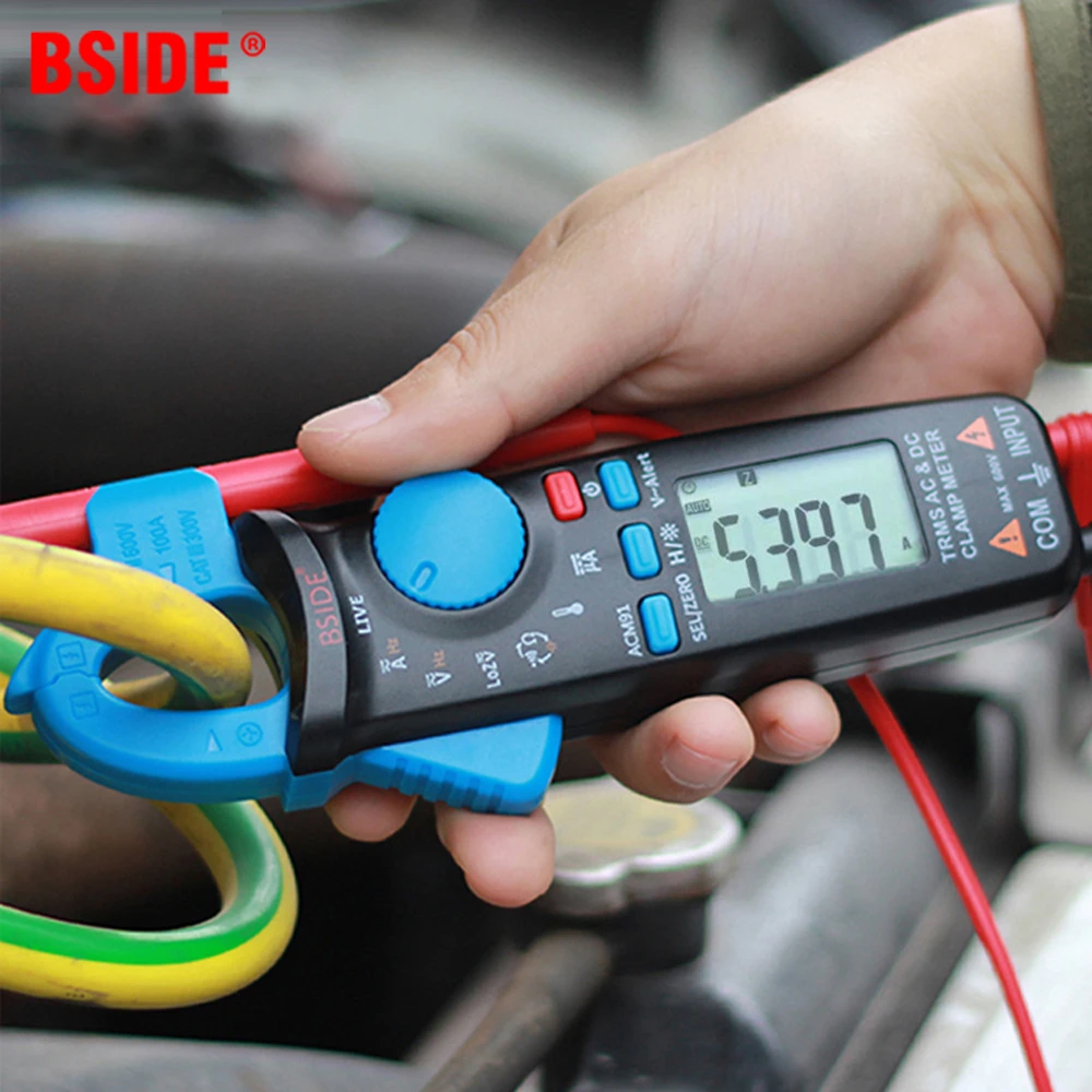 Bside Digital Clamp Meter Acm91 True Rms 6000 Dc/ac 100a 1ma Ammeter Multimeter Car Current