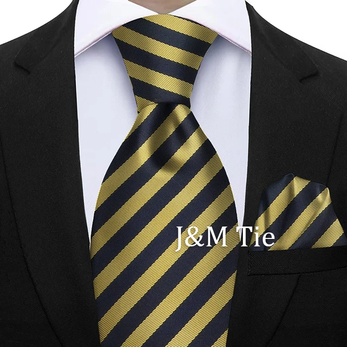Elegant Ties For Men Gift Fashion Men Tie Set Striped Dot Luxury Necktie Handchief 2 Pcs Business Wedding Suit Accessories