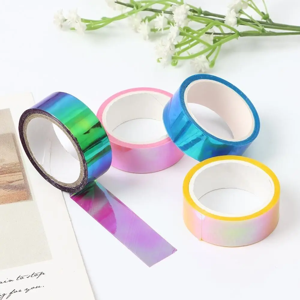 Waterproof Rainbow Holographic Graphic Tape Mirror Wrapping Sparkle  Metallic Tape Scrapbooking Adhesive Tapes Gift Box Decor - AliExpress