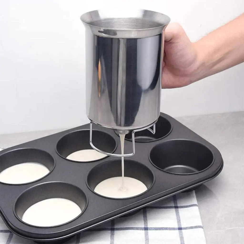 Stainless Steel Batter Dispenser Cake Pancake Batter Funnel Separator Funnel Handheld Dispenser Baking Tool