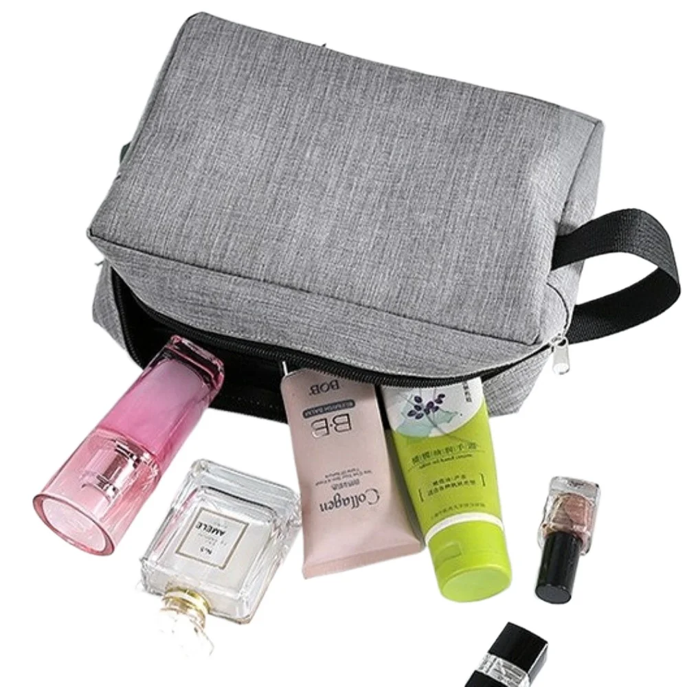 Custodia da viaggio per il lavaggio con cerniera Uomo Donna Borsa per il trucco impermeabile Borsa per cosmetici Beauty Case Make Up Organizer Kit di borse da toilette - immagine 5