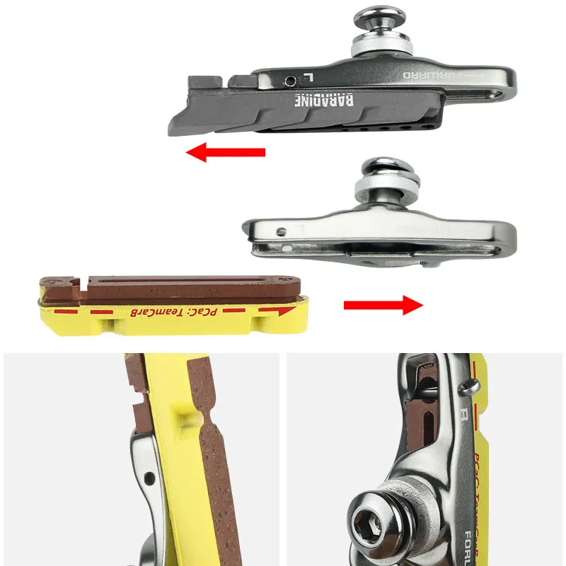 Brake Pads 1/2/4/10 Pair Inserts for Carbon Rim Friction Braking Road Folding BMX Bike C V Clamp Block Cork Composite All Weather
