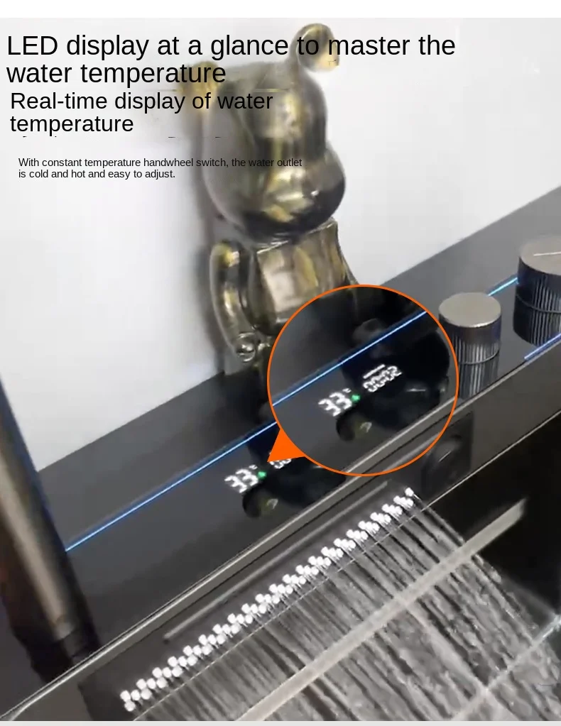 Description Picture 6 of itemWaterfall Kitchen Sink Pull Out Waterfall Water Tap Smart Kitchen Sink Multifunction Kitchen Faucets Novel Kitchen Accessorie