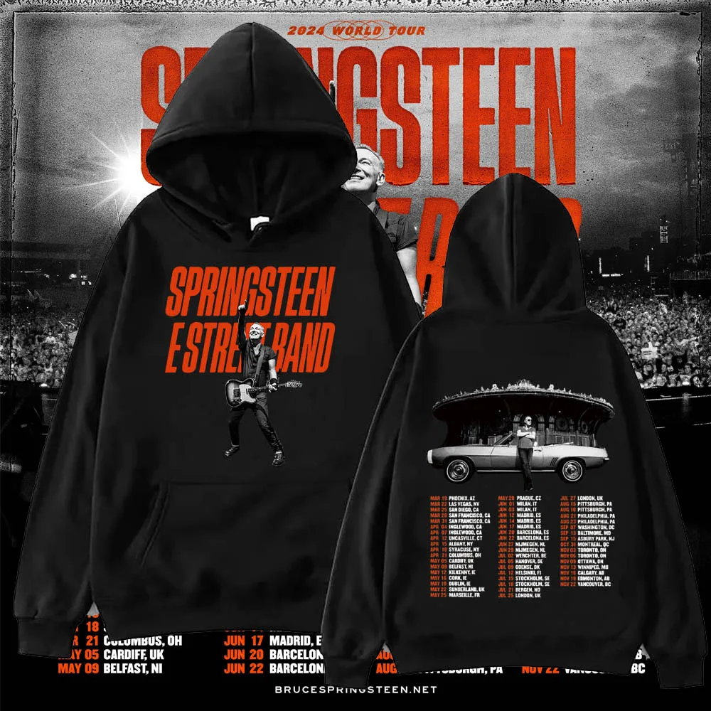 

Bruce Springsteen and E Street 2024 Tour Hoodie Harajuku Hip Hop Pullover Tops Popular Music Sweatshirt Fans Gift