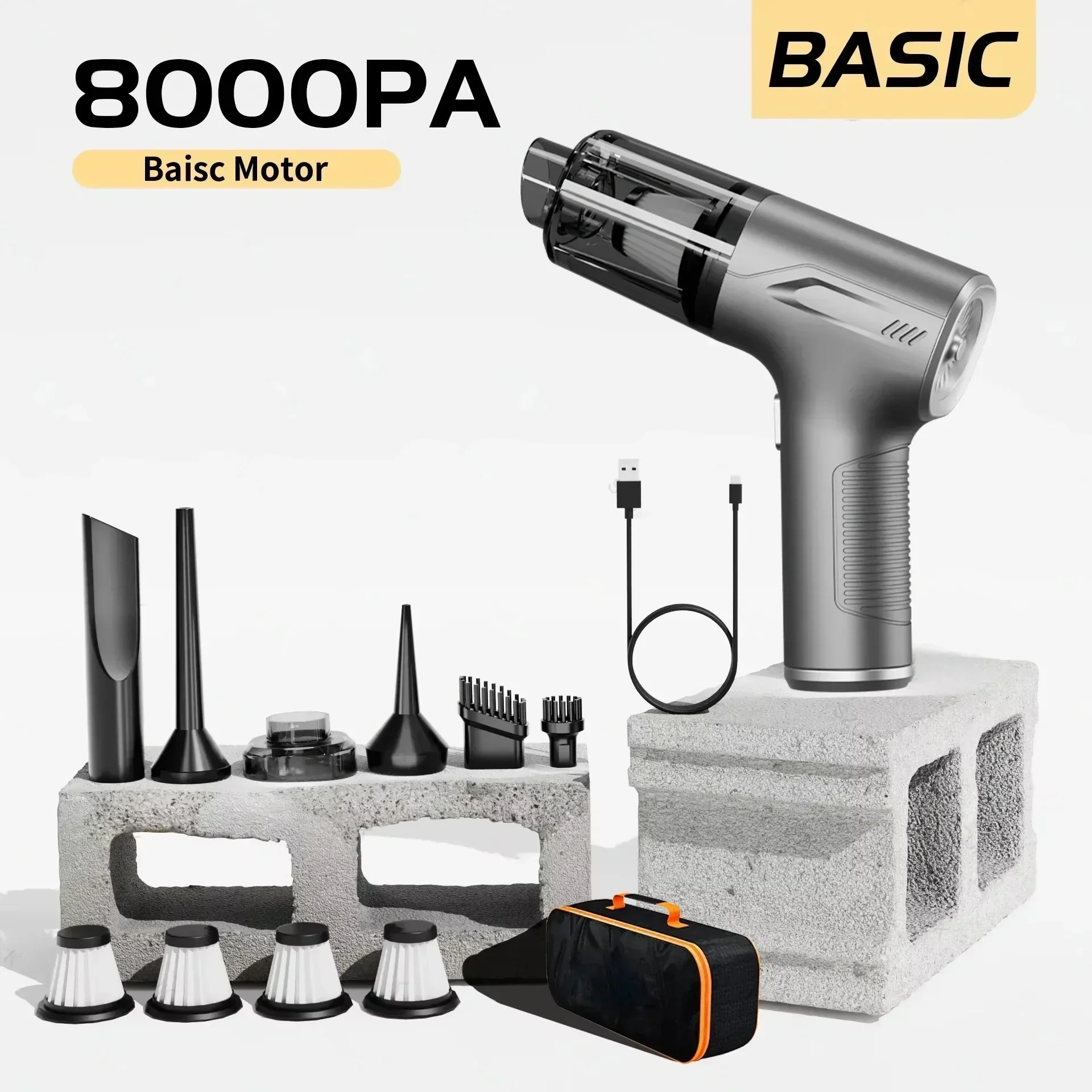 CENRR 98000PA مكنسة كهربائية صغيرة قوية للسيارة مك...