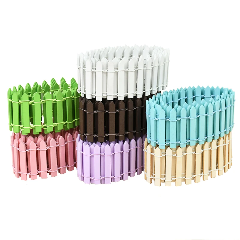 100cm Mini Wooden Fence Miniature DIY Fairy Garden Courtyard Landscape Accessories Handmade Crafts Decoration For Home 3