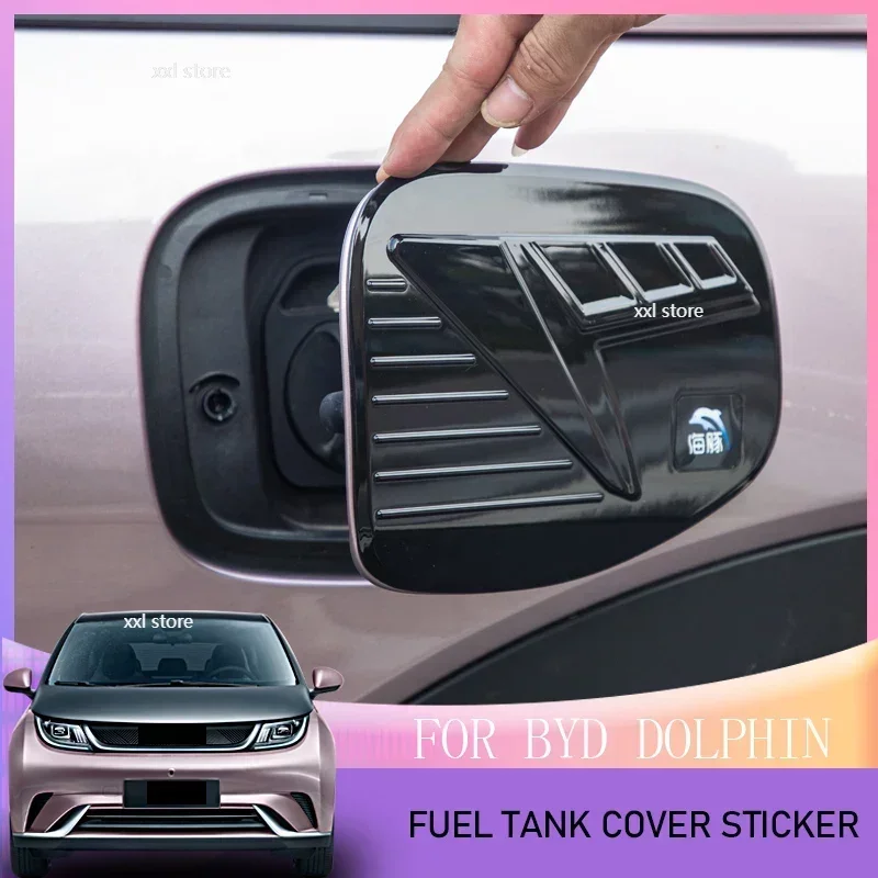 Car Electric Box Fuel Tank Cap Decor Garnish Sticker Cover For BYD Dolphin Automotive Exterior Accessories
