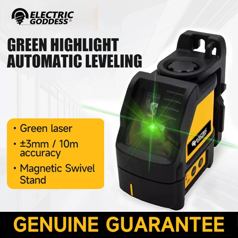 

Electric Goddess DW088 2-Line Laser Level Self Levelling Cross Line Green Beam Laser Horizontal Vertical Body Only With Battery