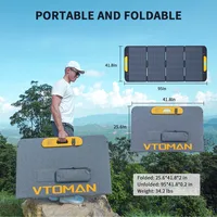 Panneau solaire pliable VTOMAN VS400 400W, cellules monocristallines à haute efficacité 23%, surface ETFE étanche IP67, support réglable, connecteur MC4 pour stations d'alimentation portables, conception ultra-portable et pliable pour une utilisation nomade, construction robuste 7