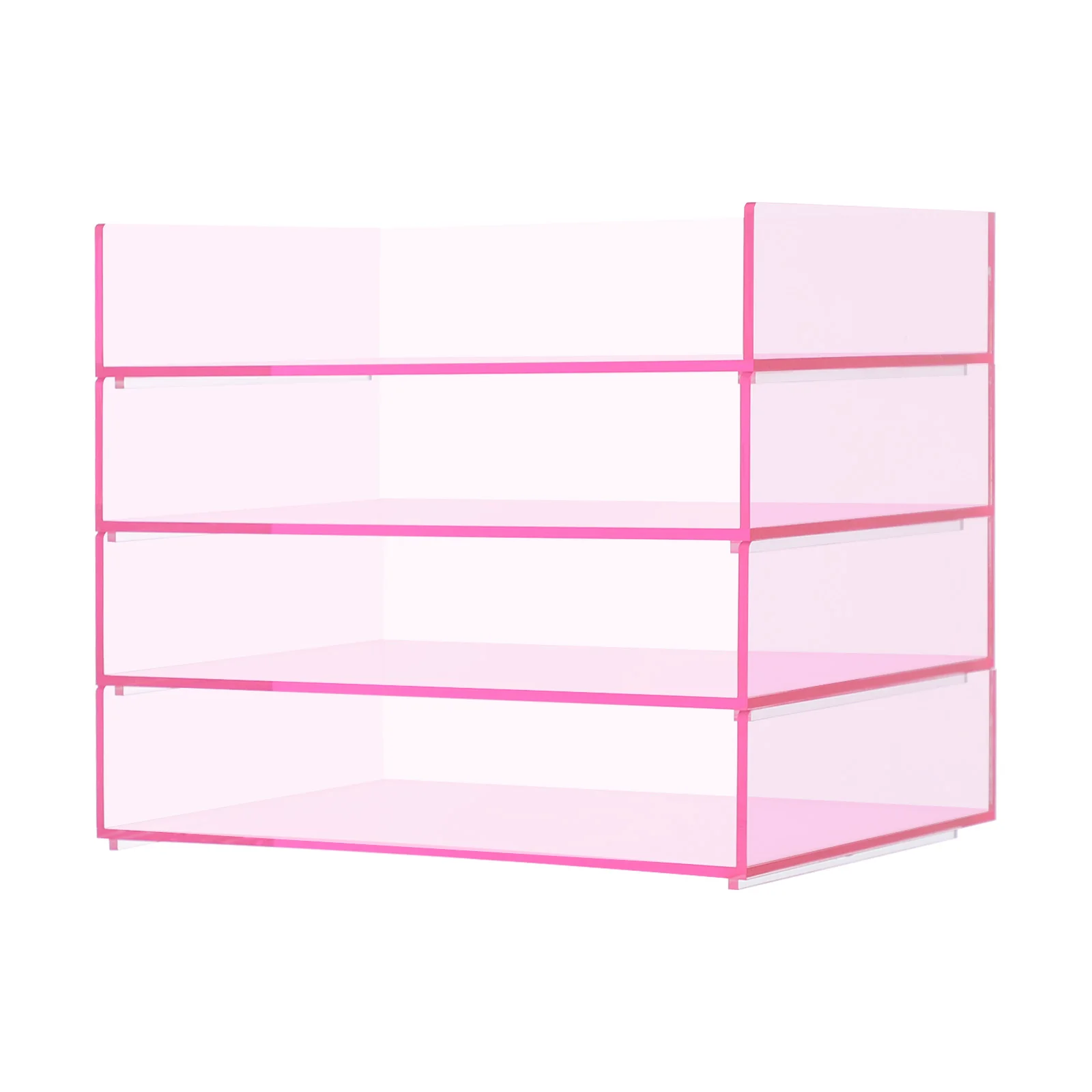 4-stufiger rechteckiger Acryl-Organizer, stapelbarer Desktop-Aufbewahrungs-Organizer – Detail 15