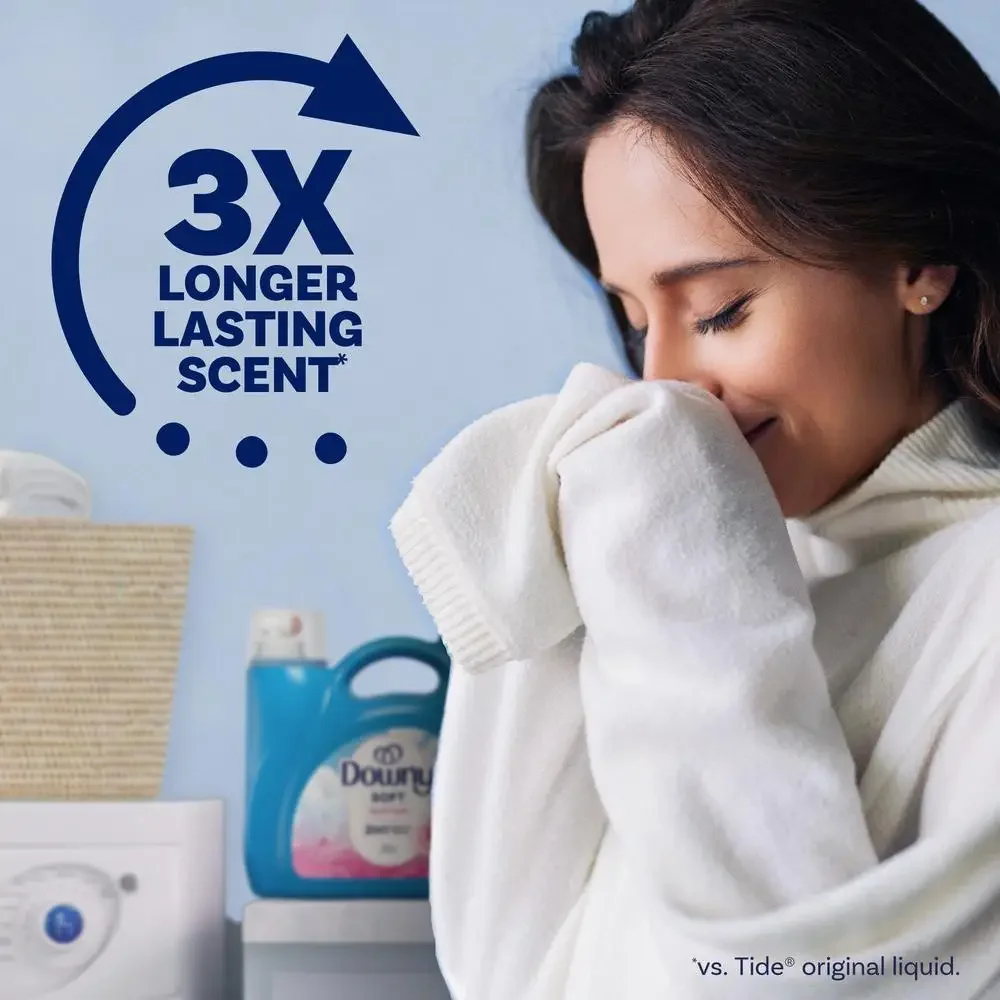 Fabric Softener Sheets Downy 2 in 1 Liquid Concentrated with April Fresh Scent 140 fl oz 190 Loads Odor Eliminating Safe All Machines