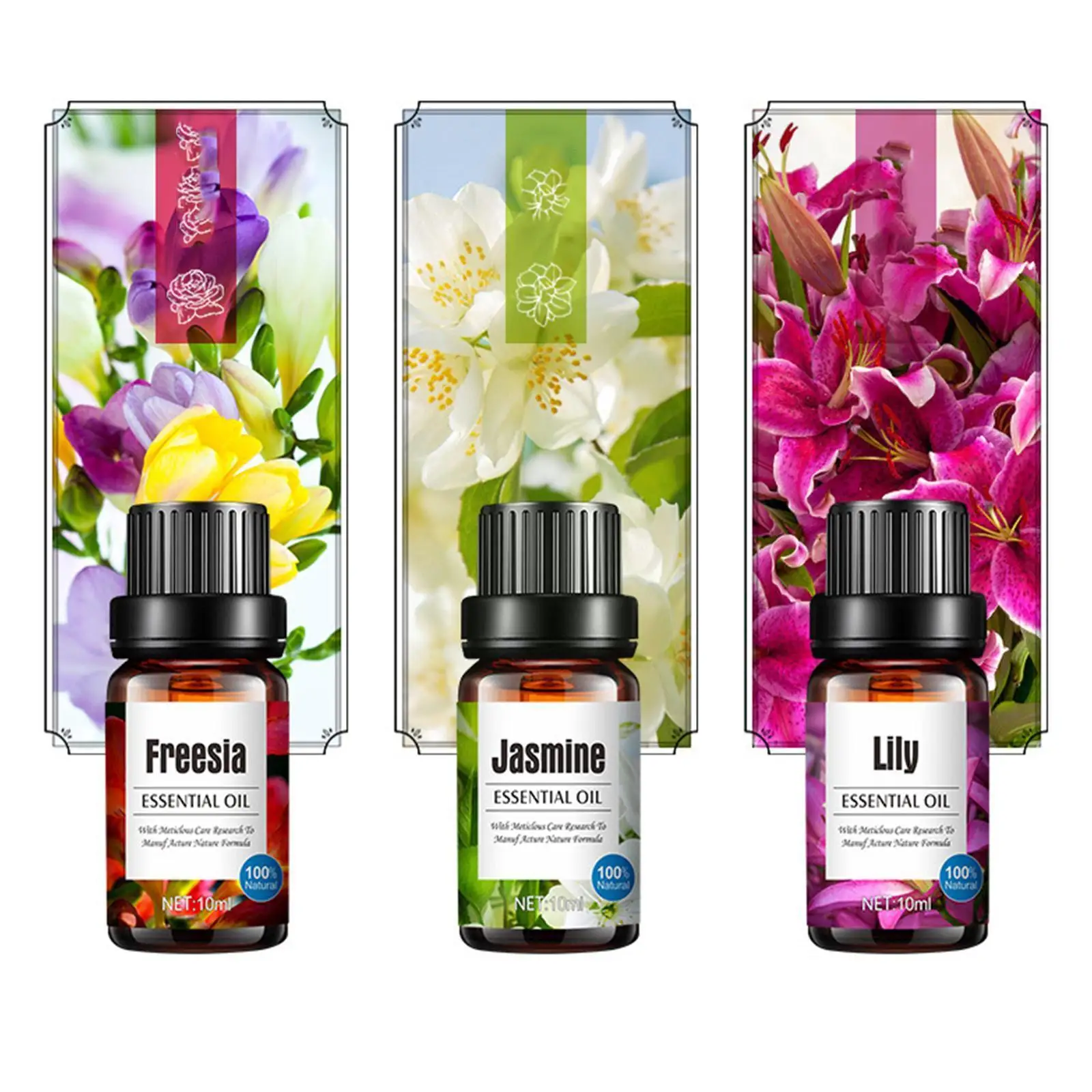 10ml Pure Plant Essential Oil For Humidifier Diffusers Lavender Mint Teatree Rose Jasmine Sandalwood Lily Freesia Lemon Pur P3f6