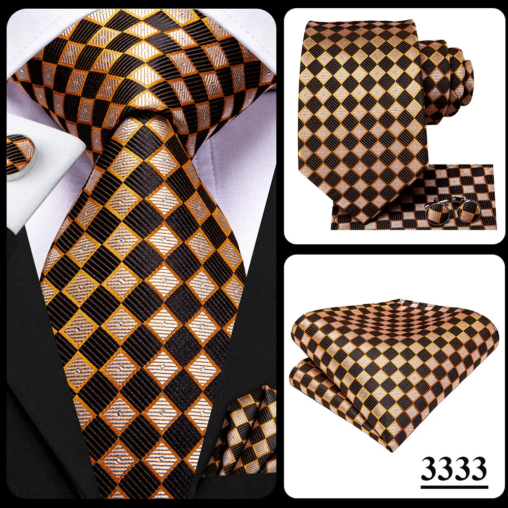 Gold-schwarz gestreifte Psialey-Hochzeitskrawatte für Herren, handgefertigte Manschettenknöpfe, Herrenkrawatte, modisches Design, Business-Party, Dropship, Hi-Tie – Detail 14