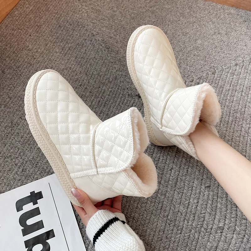 

Womens Boots Cotton Female Cotton Shoes 2022 Winter Snow and Velvet with Thick Waterproof Joker Short Boots Shoes for Women