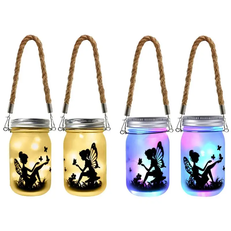 

Подвесные солнечные светильники Mason Jar, прочные фонарики с банками и вешалками, уличные фонарики для украшения внутреннего двора, сада