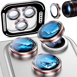 Sleek Black and Red Metal Glass Camera Lens Protector Cover - Premium Phone Accessory - iPhone 12 Mini (Silver red)