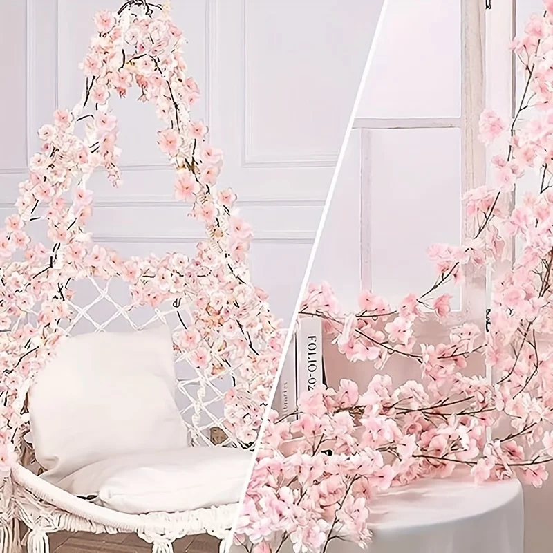Elegant Simulated Cherry Blossom Hanging Decoration for Weddings and Home Decor