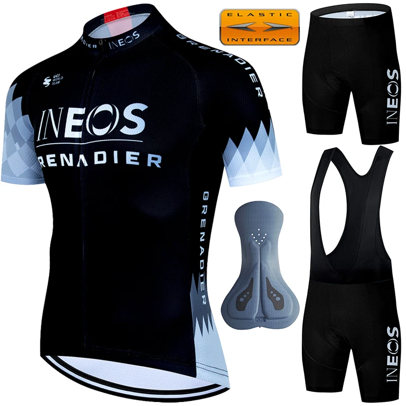 

Cycling Jersey Men Set Sports Racing Bike Men's Mtb Pants INEOS Summer Clothing 2024 Man Bycicle Laser Cut Blouse Bib Maillot