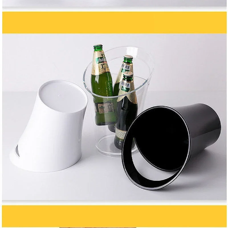 3.2L Ice Bucket Single Hand Champagne Beer Beverage Cooler Food Grade PP Plastic Party Kitchen Beverage Cooler