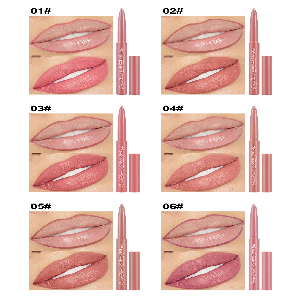 Lip liner Non-fading lip liner matte lip crayon bean paste color 12-color set long-lasting smudge-proof waterproof pencil velvet