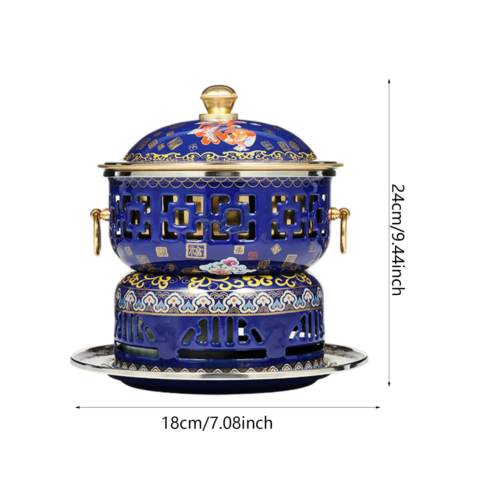 Shabu Pot Buffet Hot Stew Pot Practical Cloisonne Hot Pot Camping Cooker Alcohol Shabu Pot Buffet Hot Stew Pot Practical Cloisonne Hot Pot Camping Cooker Alcohol