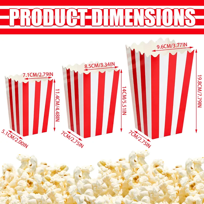 50 Bolsas Para Palomitas De Maíz, Pequeñas Cajas De Palomitas De Maíz
