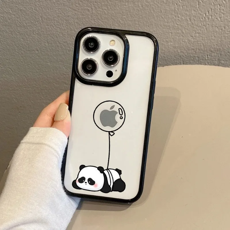 Adorable Panda Couple Shockproof Phone Case - Soft Bumper Cover