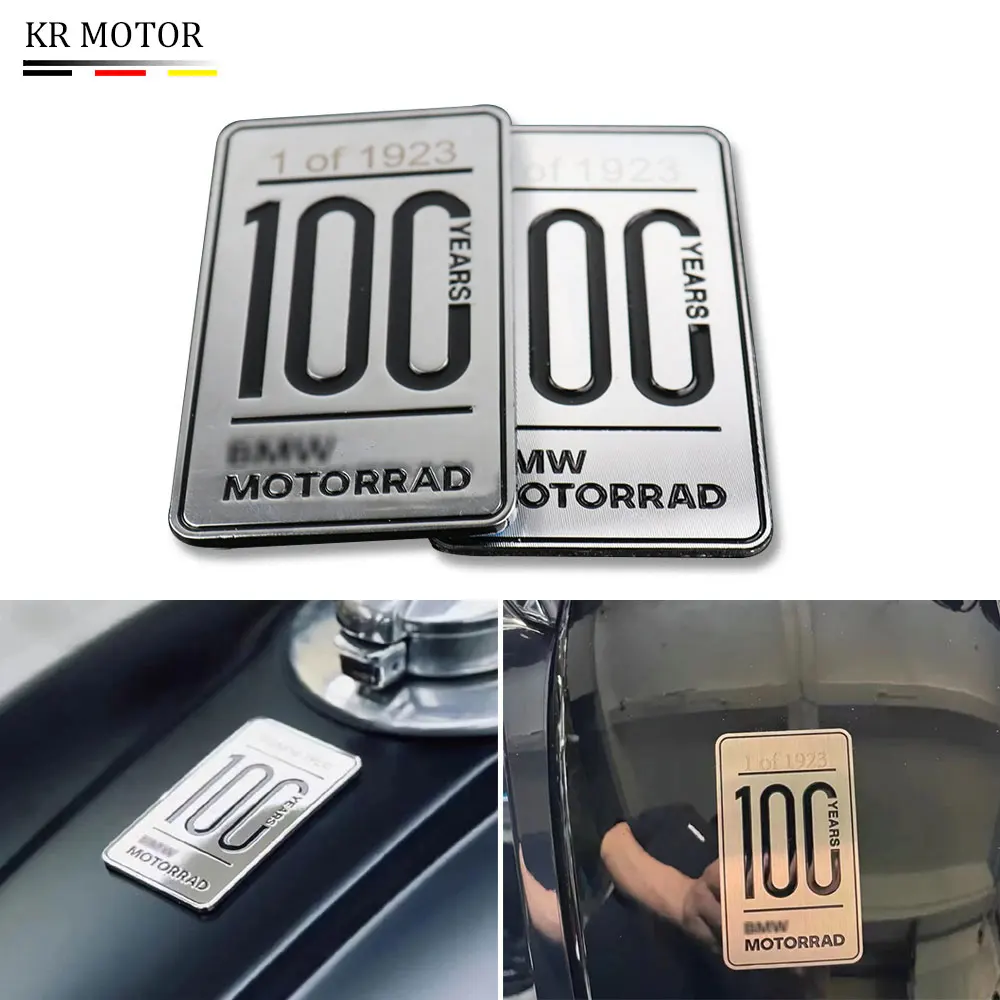 

Motorcycle Fit R 18 100 Years 3D Wire Drawing Metal Sticker Oil Box Decoration Fuel Tank Trim Cover For BMW R18 Classic R18 B TC