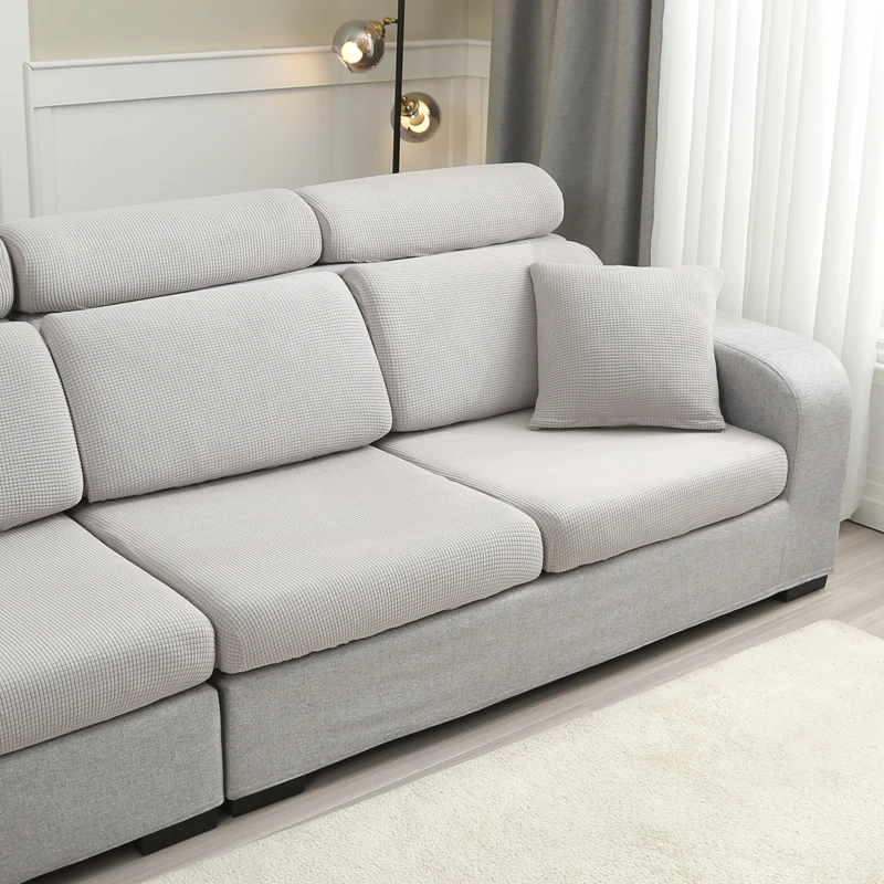 Jacquard Solid Color Sofa Seat Cushion Covers Stretch Sofa Cover For Living Room Removable Washable Furniture Slipcovers ﻿1PC 5
