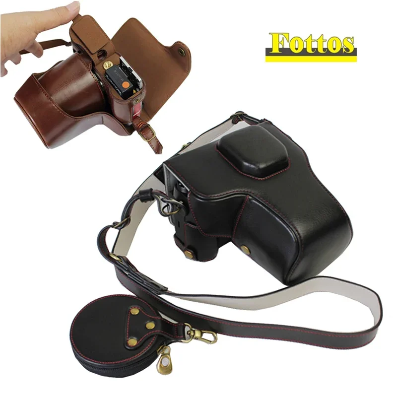 Custodia In Pelle Pu Di Alta Qualità Per Fuji Fufifilm Xt2 X-T2 X T3 X-T3 Custodia Per Fotocamera Con Apertura Della Batteria + Tracolla