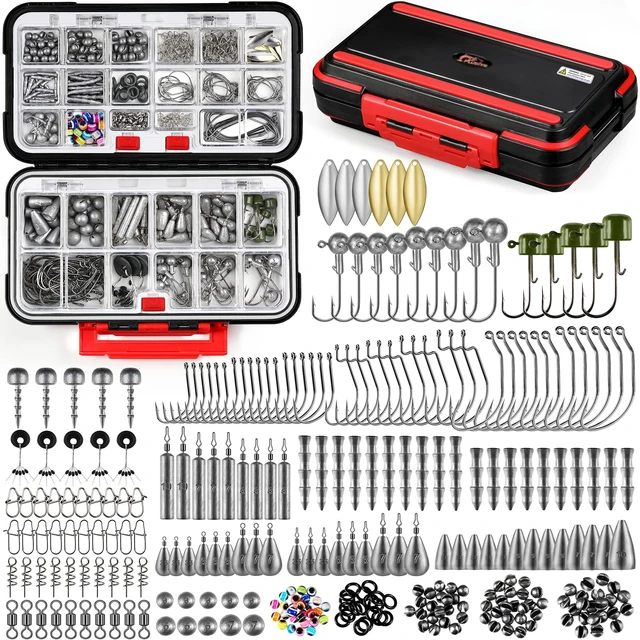 PLUSINNO 387pcs Fishing Accessories Kit, Fishing Tackle Box with Tackle  Included, Fishing Lures, Fishing Hooks,Crappie - AliExpress