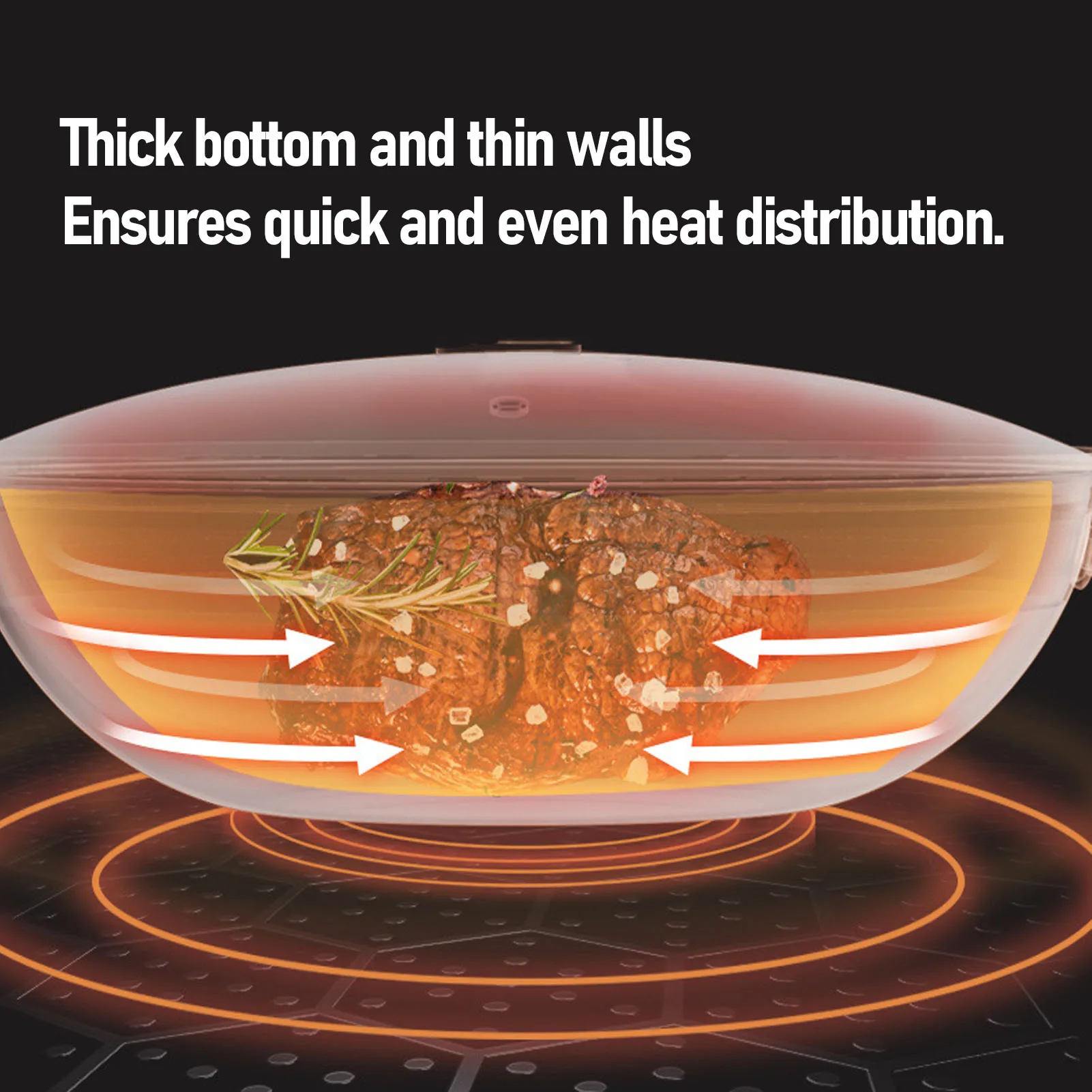 Nonstick Frying Pan Stainless Steel Fry Pan Honeycomb Effortless Food Release Fast Even Heating with Lid for Induction Stovetop