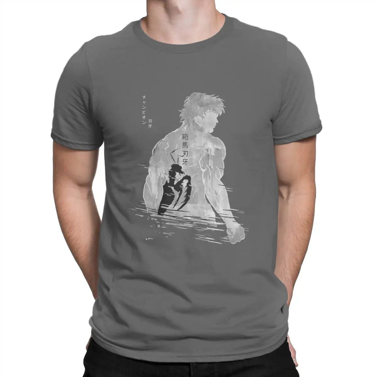 thumbnail image 1 of Camiseta divertida de Hanma con diseño de mantis demoníaca para hombre, de algodón con cuello redondo, de manga corta BAKI, para fiestas, 1 of 7