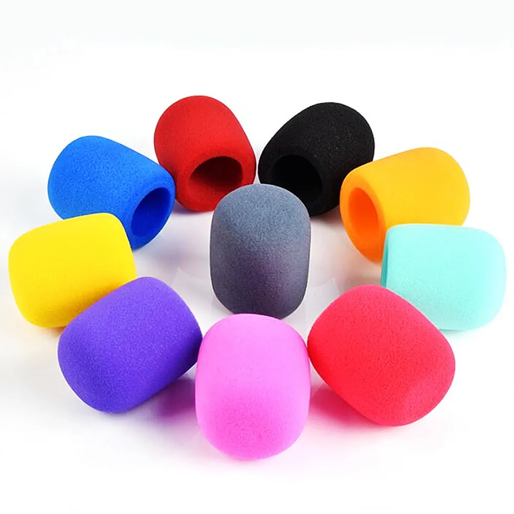 10 Pieces 10 Colours Foam Handheld Microphone Windscreen Replacement