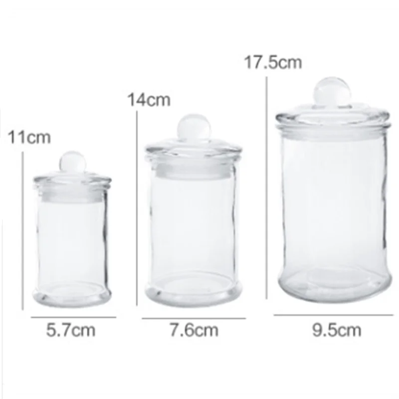 transparent Glass candy jar Storage tank Sealed tank Storage bottle Tea can Food container organizer Storage box Dried fruit box 5