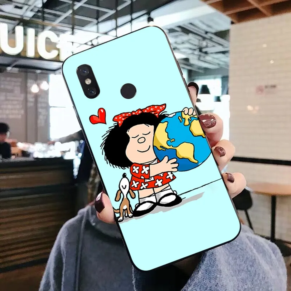 Mafalda Phone Case For Xiaomi Mi 5X 8 9 10 11 12 lite pro 10T PocoX3pro PocoM3 Note 10 pro lite