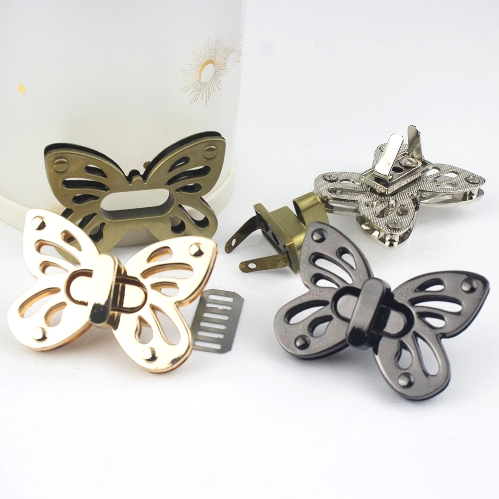 Metal Butterfly Bag Turn Lock Twist Lock Clasp for Leather Craft Women Bag Handbag Shoulder Bag Purse DIY Hardware Accessories 5