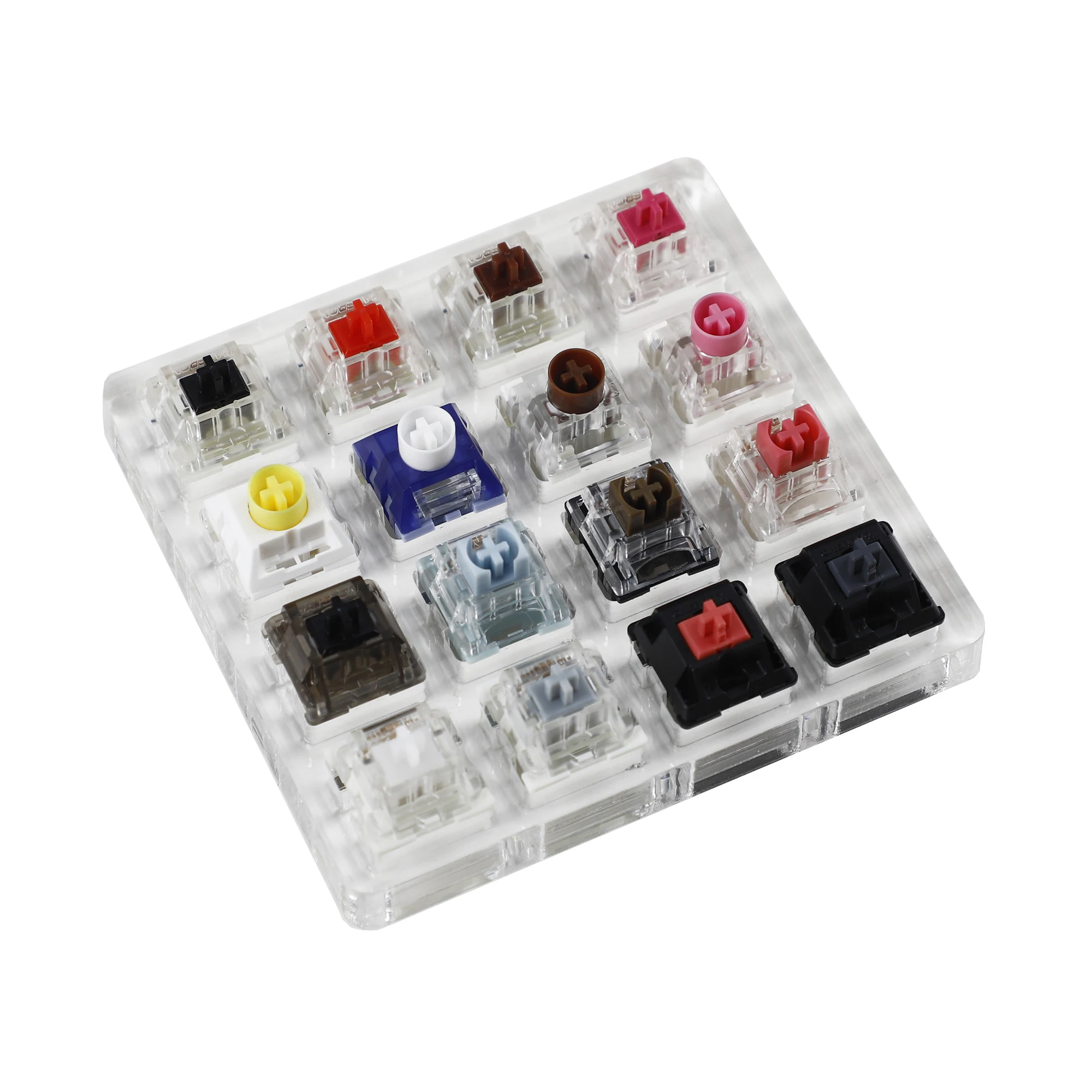 Silencioso Eixo Ferramenta de Teste mx Switches Cereja Gateron Kailh Outemu Caixa de Tinta Interruptor Tester 16 Chave