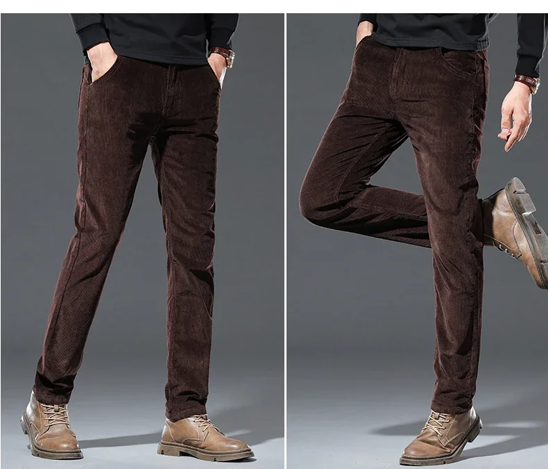Winter 4 Farben männer Warme Casual Hosen Klassische Mode Fleece Verdickt Cord Business Casual Hosen Männliche Marke Kleidung – Detail 20