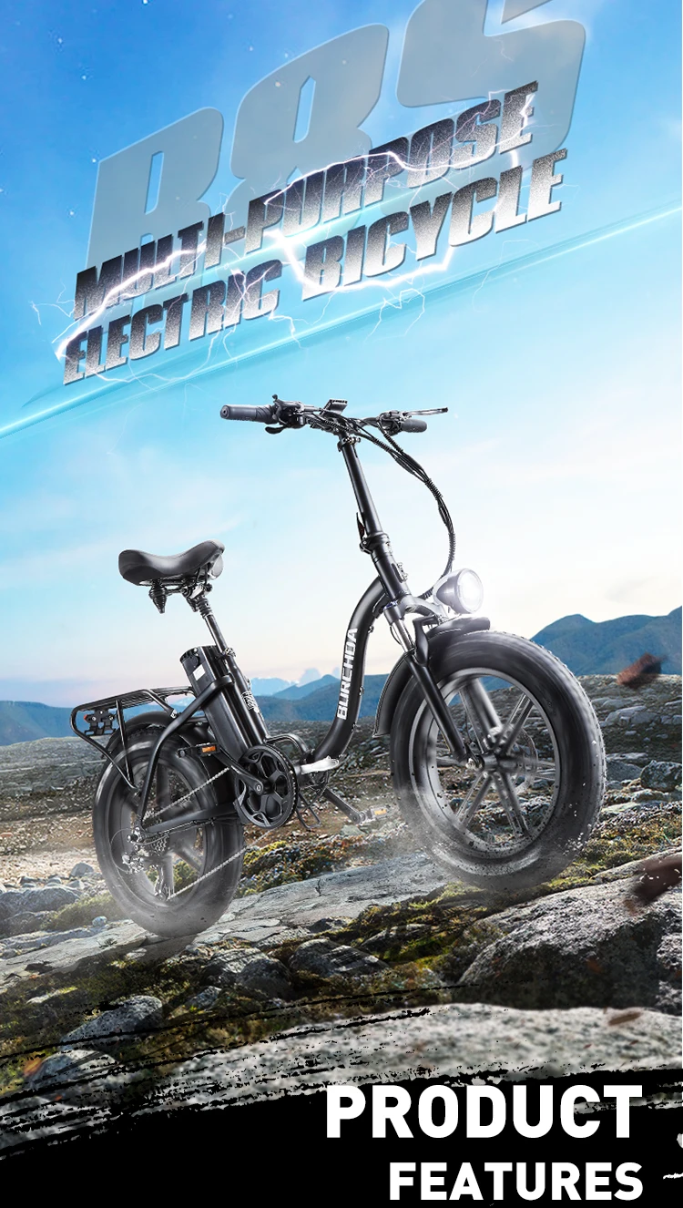 BURCHDA R8PRO Powerful Electric Bicycle 800W Foldable City E-Bike For Adults 48V20AH Lithium Battery Bikes 4.0 Fat Tire 20 Inch