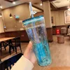 Sequin straw cup