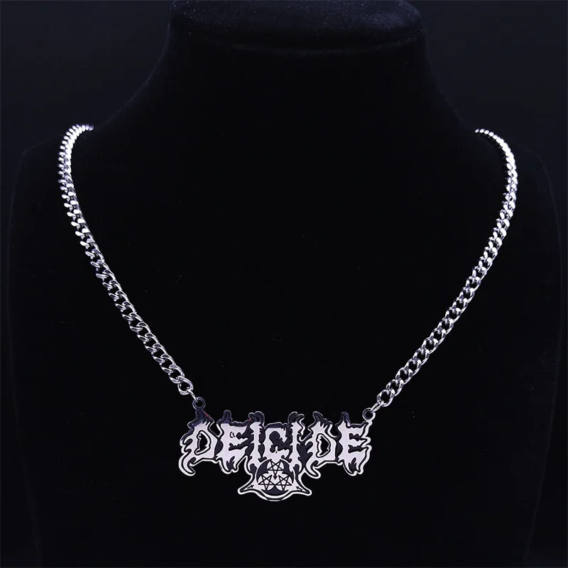 Musikband DEICIDE Anhänger Halskette Edelstahl Silberfarben Punk Heavy Metal Kette Halsketten Schmuck Collar Hombre N7744 – Detail 7