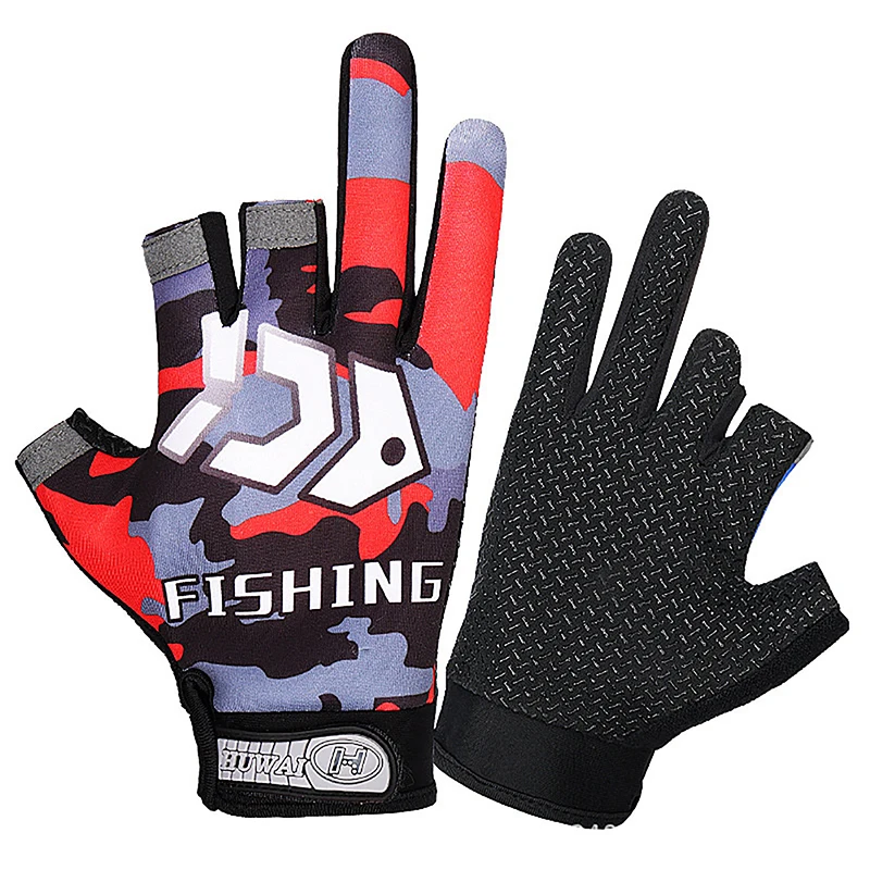 Fishing Fly Knock Lure Gloves Men And Women Three-finger Sea Fishing Breathable Sports Non-slip Gloves 1 pair