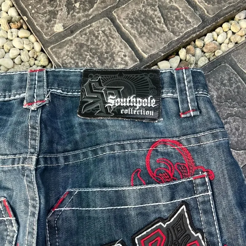 Gothic punk cross graphic print design casual denim short for men 2024 new fashion comfortable versatile casual jorts shorts y2k 4