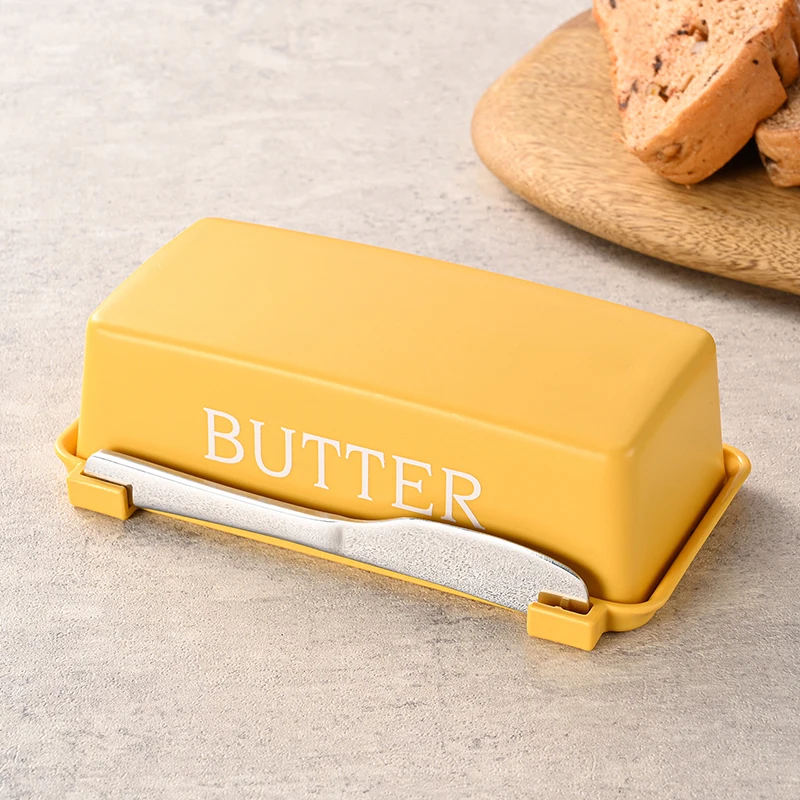 Enhanced Butter Keeper with Lid and Knife for Kitchen and Refrigerator Storage